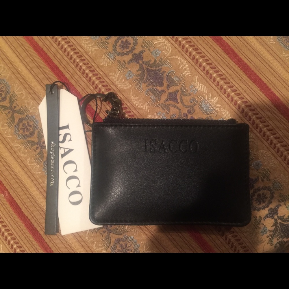 ISACCO black leather wallet / credit card slots